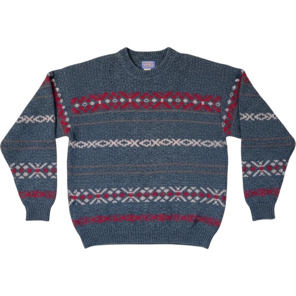 Pendleton Other - Vintage 80s Pendleton Wool Fair Isle Sweater Men's Sz XL Nordic Knit Cabincore